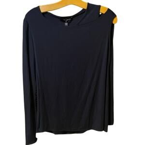 Peony and Me Black Asymmetrical Long Sleeve blouse small NWT lagenlook